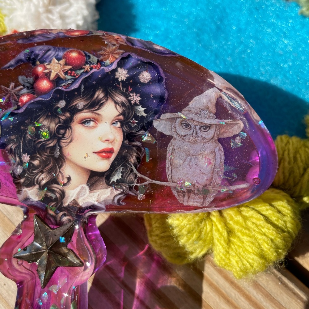 Handmade Resin Mushroom Decor or optional earring display - Picture 3 of 5